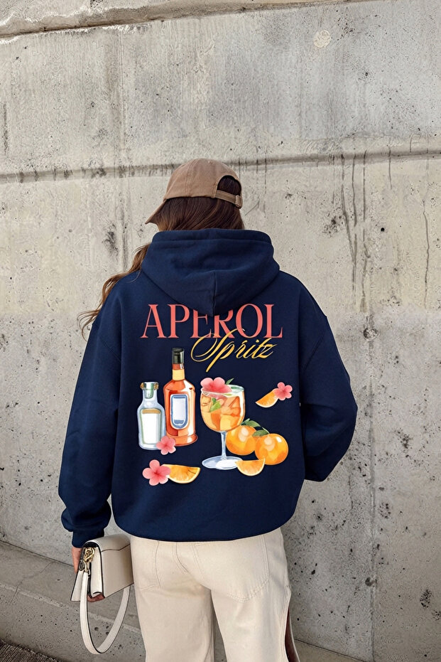 Unisex Aperol Printed Oversize Hoodie Hooded Sweatshirt