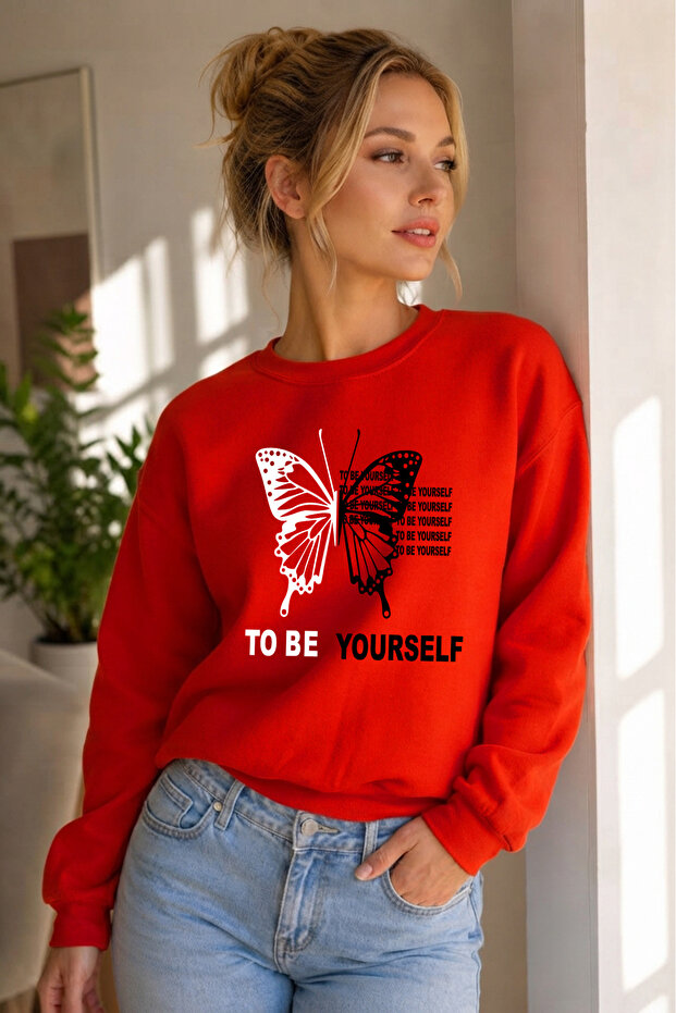 Unisex Printed Crew Neck Sweatshirt