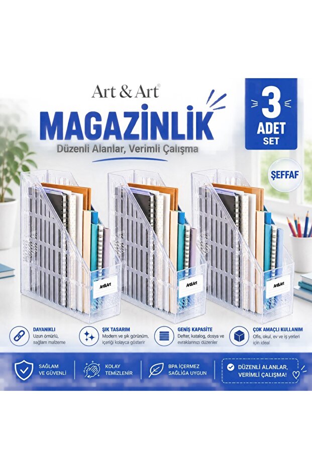 Kraf 5200 Magazine Holder Transparent (3 Pieces)