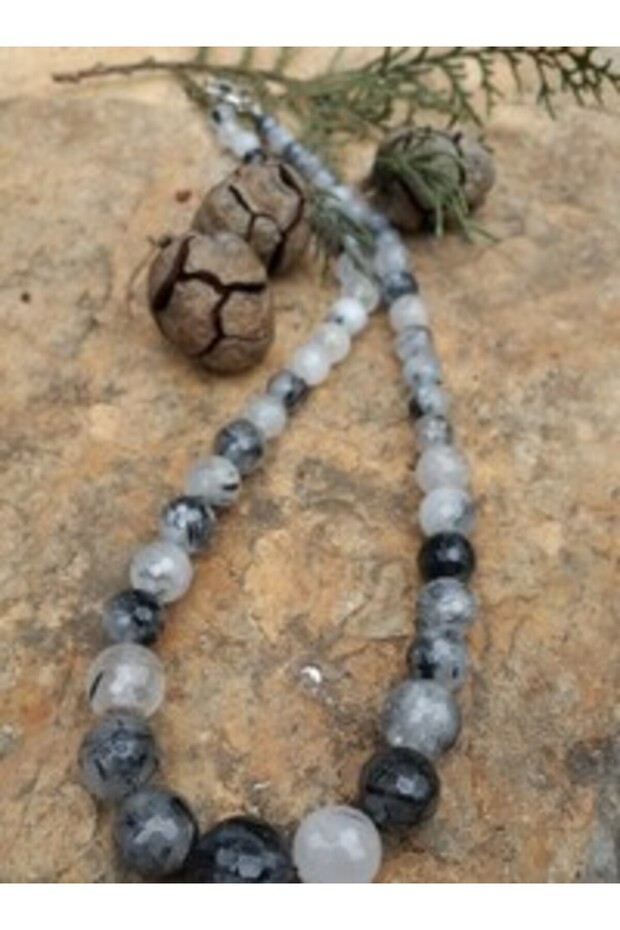 Alacataş Natural Stone (Social) Necklace - Gray -