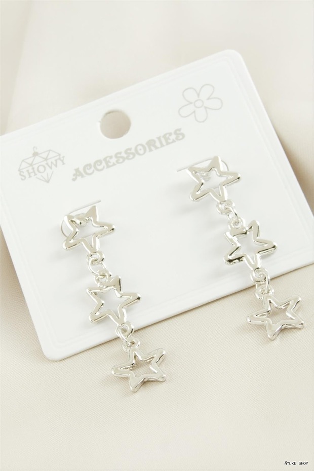 Ilkestor Yıldız Tr Metal Earrings (204552) Silver Color