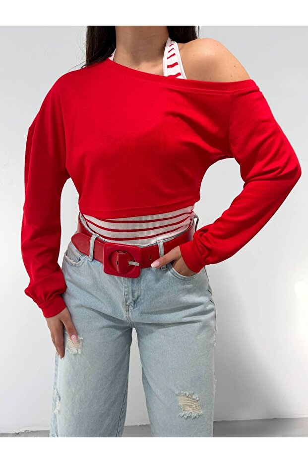 One-Shoulder Athlete Detailed Blouse