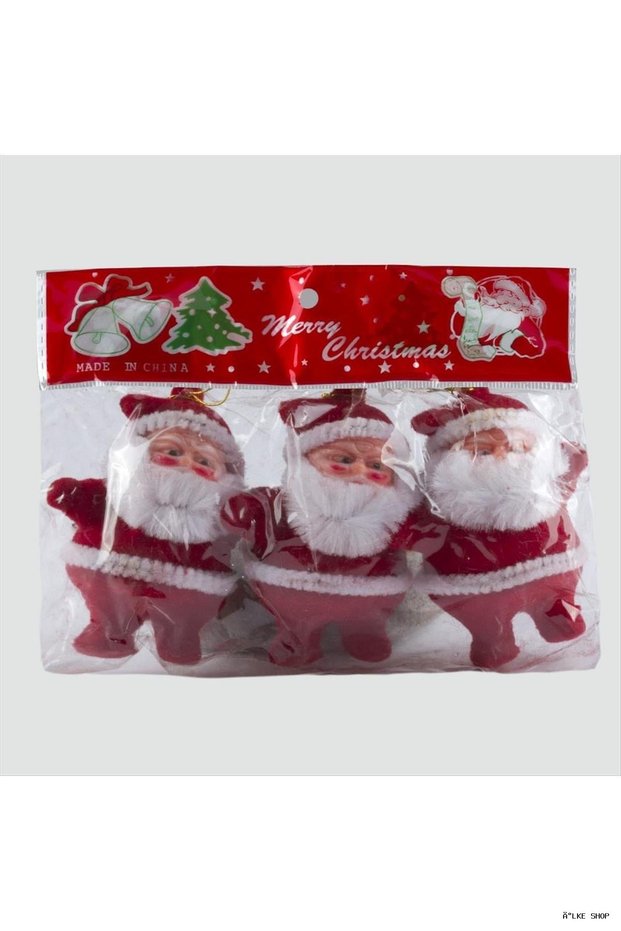 ILKESTOR 3-Piece Santa Claus New Year's Tree (232848) Ornament, Red