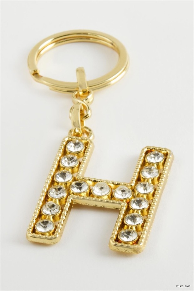Ilkestor Yellow Colored Stone (34948) Letter Keychain