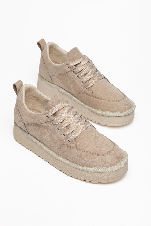 Lace-Up Suede Material Sports Women's Shoes