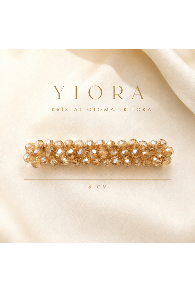 Premium Series Round Shaped Crystal Stone Automatic Hair Clip – Premium Shiny and Strong Hold 8cm