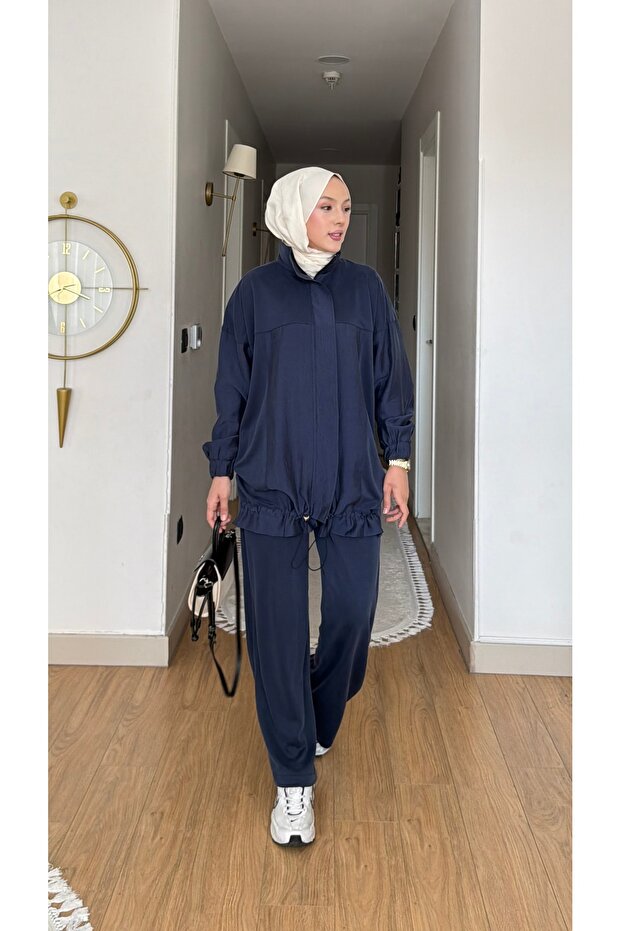 New Season Loren Pike Original Modal Fabric Zippered High Collar Trousers