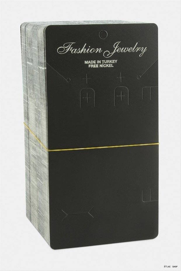 Ilkestor Black Color Rectangular Set Necklace Card (232355) 200 Pieces