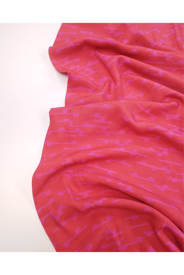 Thin Shirred Shirred Draped Cotton Viscose Fabric in Red Pink Colors for Dressmaking & Shirtmaking Width: 145cm