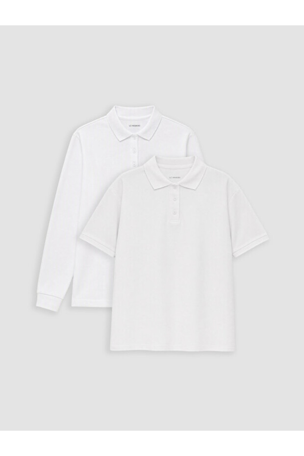 Esvab • Modern & Distinctive Devrik Roba Collar Girls' T-Shirt 2-Pack
