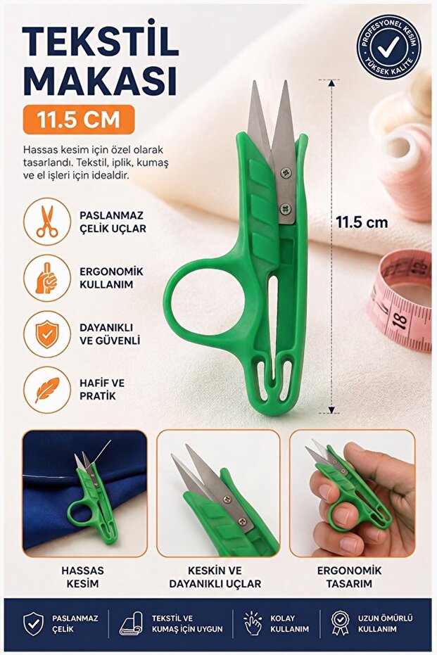 Textile (Snap) Thread Cleaning Scissors 1 Piece Starline Stainless Steel Sharp Tailor Sewing Scissors Fishing Line Scissors