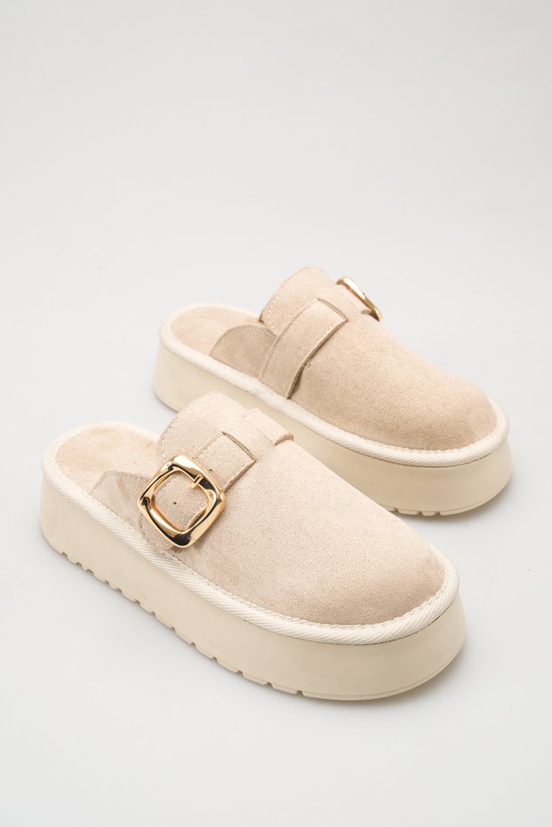 Women's Daily Comfortable Sabo Slippers with Leather Suede Buckle
