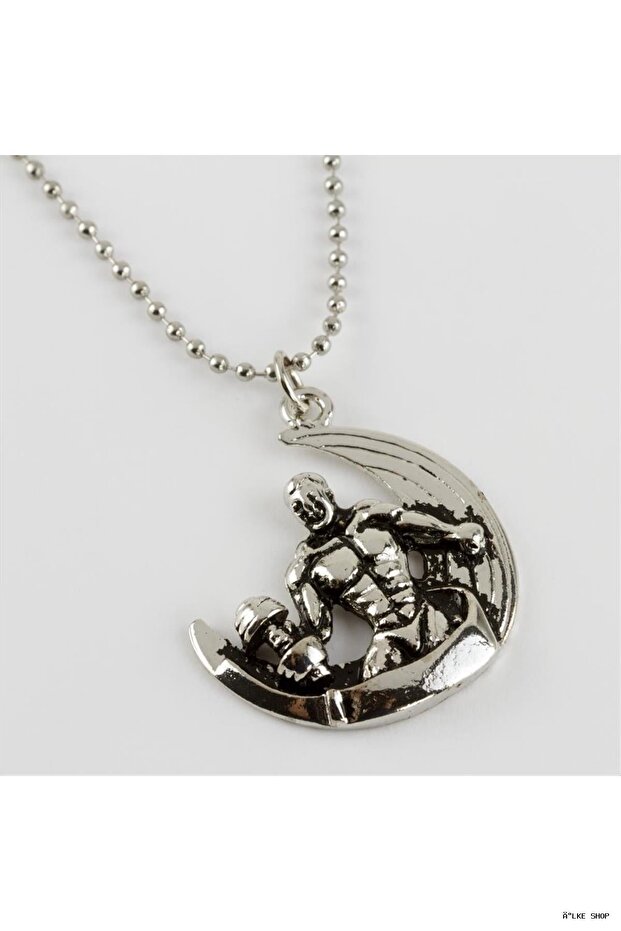 Ilkestor Men's Necklace with Weightlifter Figure (234525) Silver Color