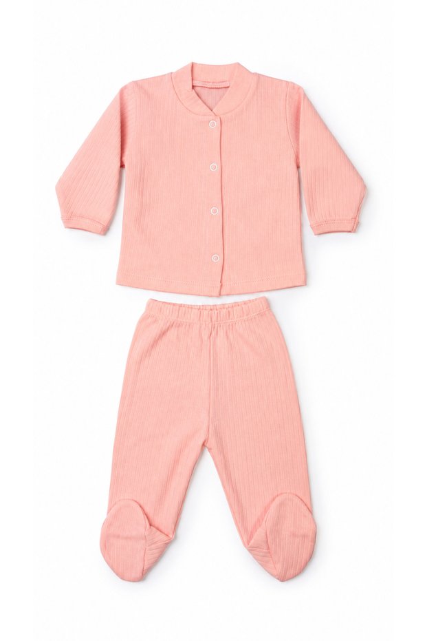 Baby Girl Ribbed 2-Piece Set with Gloves and Booties Bottoms 0-3 Months Hospital Release