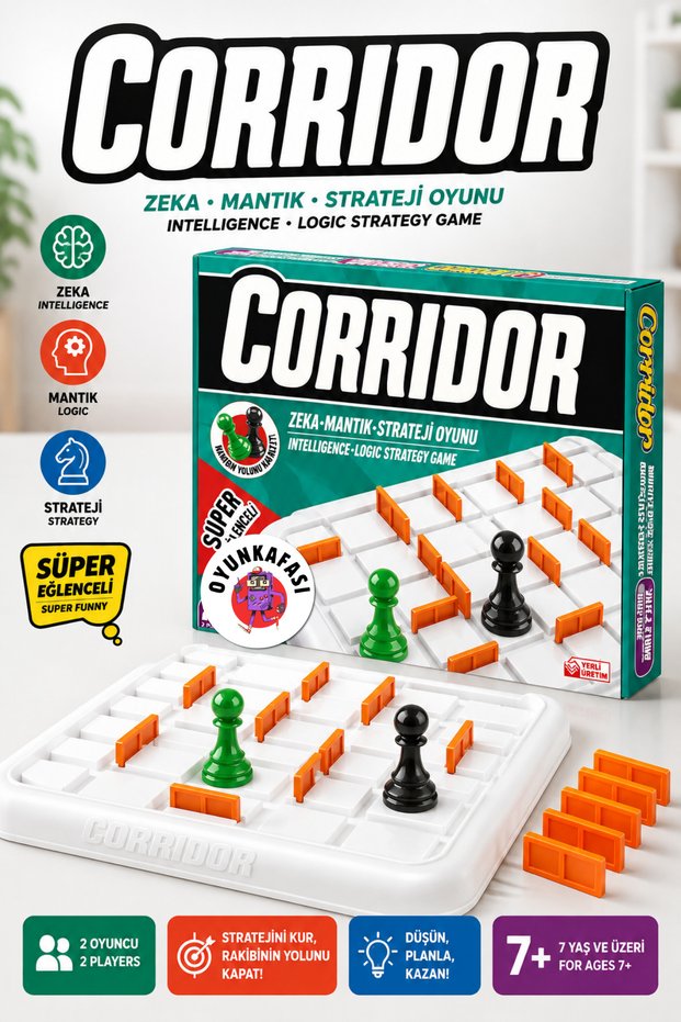 Corridor Intelligence Logic and Strategy Game for 2 Players Corridor Obstacle Building Children's Family Box Game