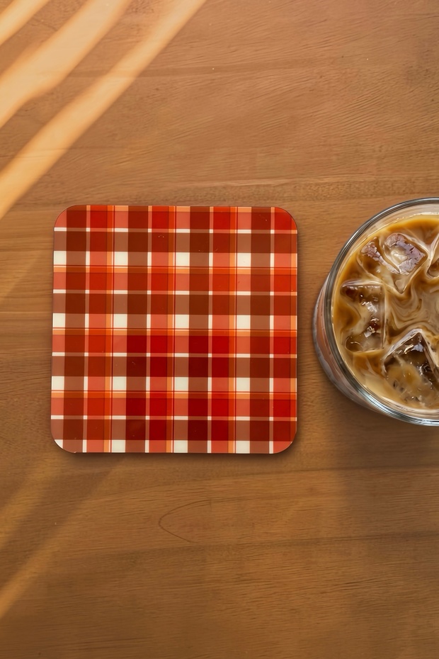 Plaid Patterned Autumn Themed Coasters