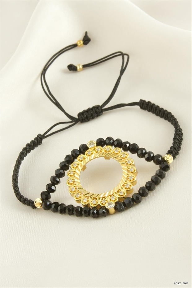 Ilkestor Attachable Crystal Stone (10350) Bracelet Black