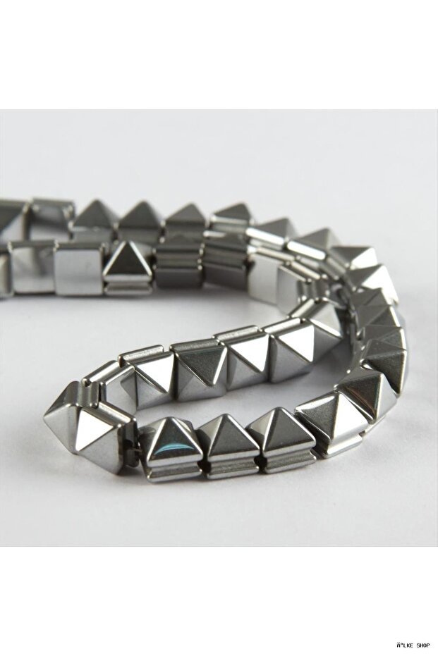 Ilkestor Macromelic Hematite Stone 8 mm Silver (05655) Color Standard