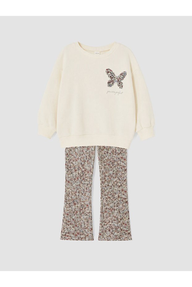 Rmz Gi̇yi̇m Farkiyla Butterfly Printed Baby Girl Set