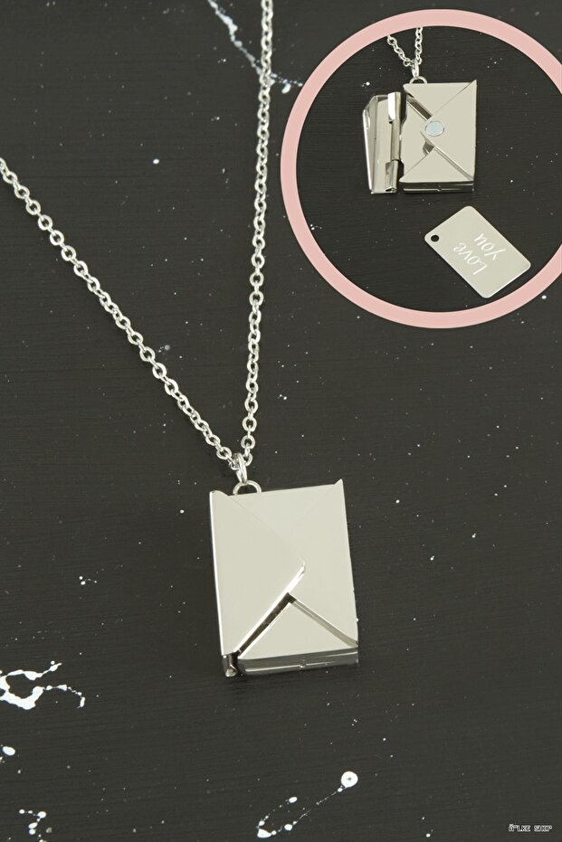 Ilkestor Letter Covered Steel Necklace (21835) Silver Color