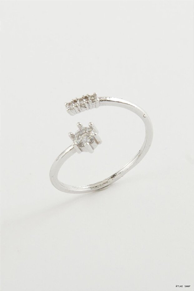Ilkestor Zircon Stone Ring (21325) Silver Color