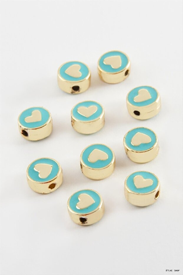 Ilkestor Heart Enamel Horse 1 (31356) Piece Turquoise