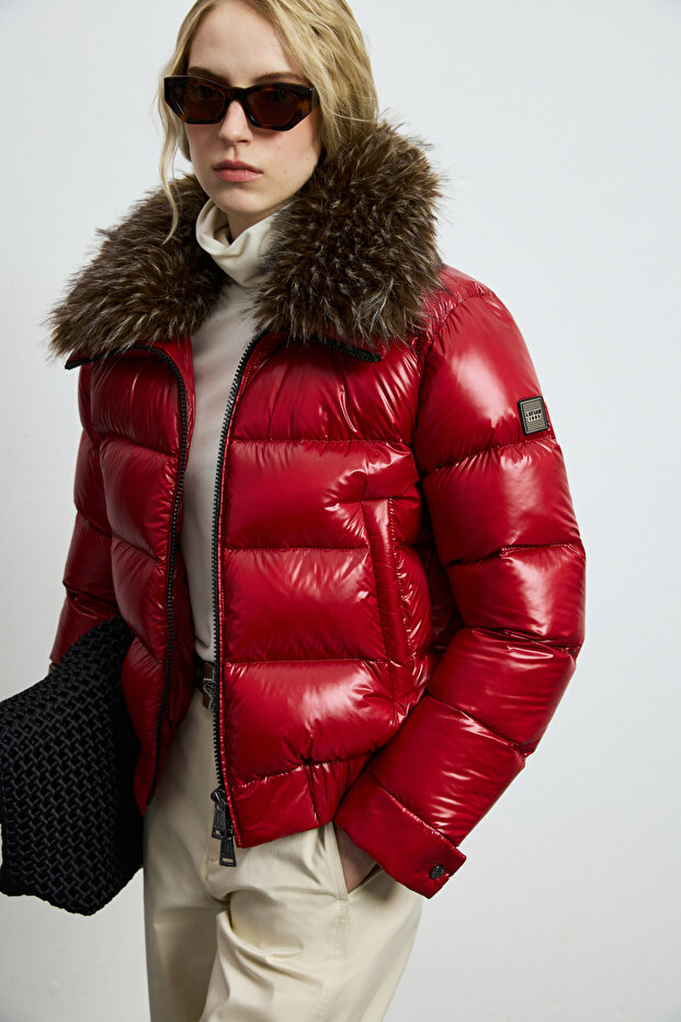 Daısy Goose Down Women's Coat Dark Red