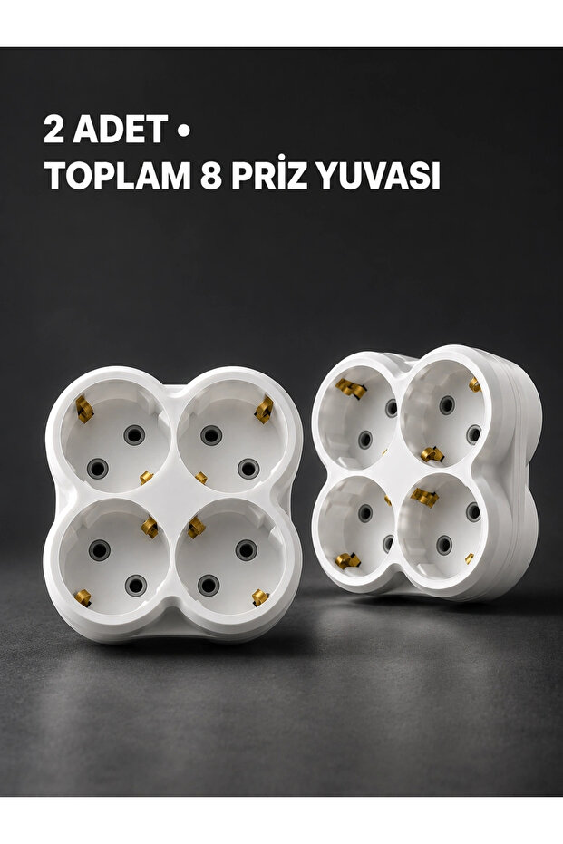 Wall Mounted 4-Outlet Socket Replicator Wireless Compact Design 2 Pieces