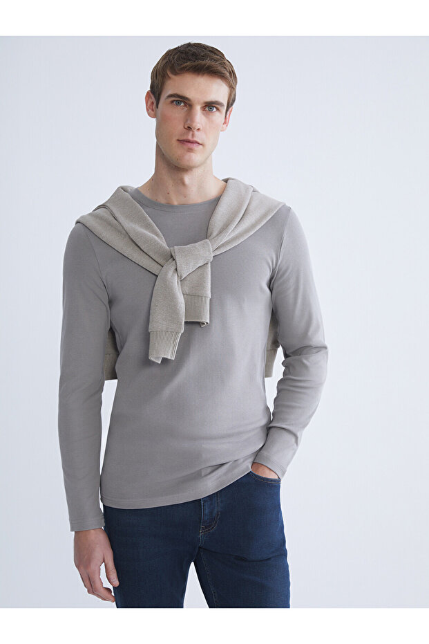 Peak New Season Crew Neck Basic Long Sleeve Men's T-Shirt