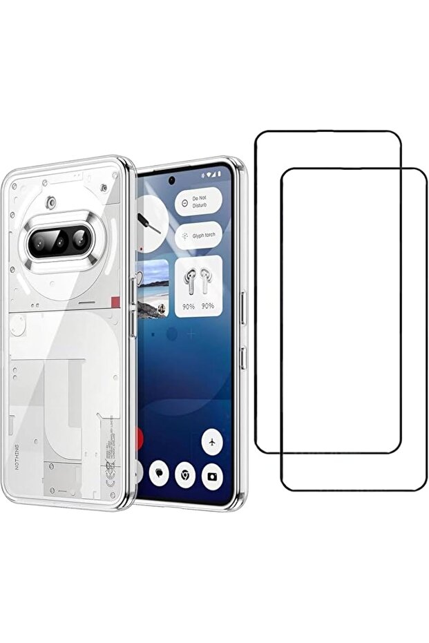[قطعة واحدة + قطعتان] غطاء هاتف متوافق مع Nothing Phone (3a) مع واقي للشاشة، شفاف