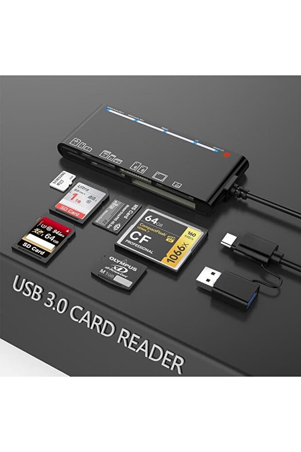 قارئ بطاقات SD بمنفذ USB C 7 في 1، محول بطاقة SD للآيفون، قارئ بطاقات كاميرا لايتنينج SD/TF
