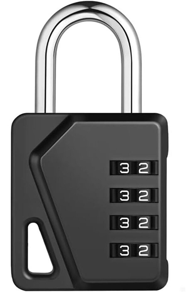 ZHEGE 4-Digit Combination Padlock, Heavy Duty Weatherproof (Black, 1 Pack)