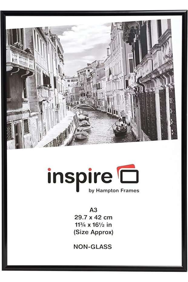 BACKLOADER Poster Certificate Photo Frame Acrylic (Non Glass) Black A3 (30x42cm) BLR3