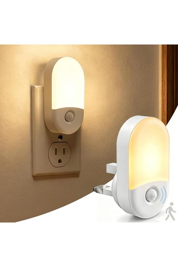 Plug-in Motion Sensor Night Light, LED Nightlight with Auto Mode,Motion Activated Night Ligh