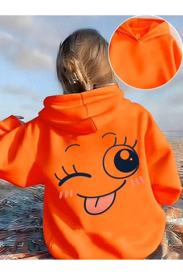 Girls' Hoodie for Fall and Winter, Comfortable and Easy Casual Trend Style, Suitable for Casual Outerwear, Sporty Long Sleeve Fashion Sweatshirt