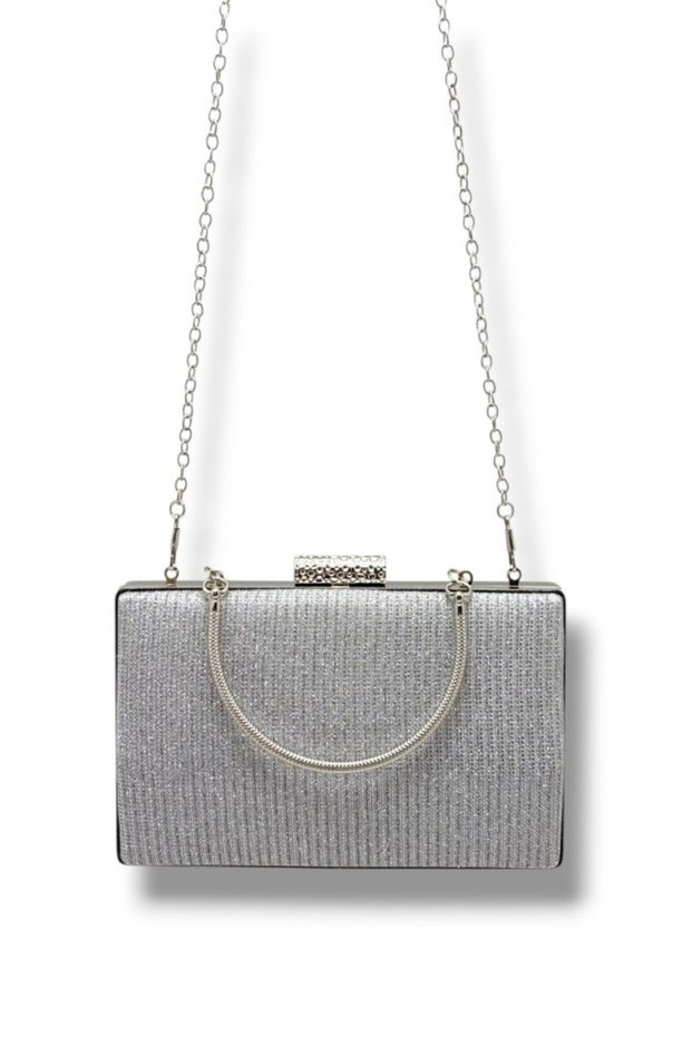 Varol 278-26 Glitter Cupra Fabric Steel Case Evening Dress Bag