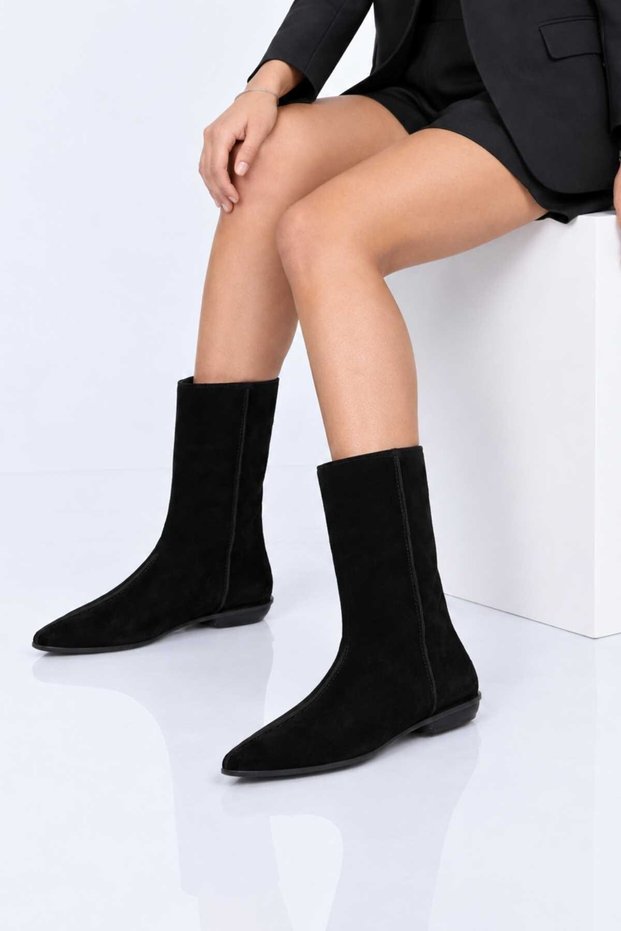 Laceless Saraç Detailed Genuine Leather Casual Boots 336-01286 Women's Boots