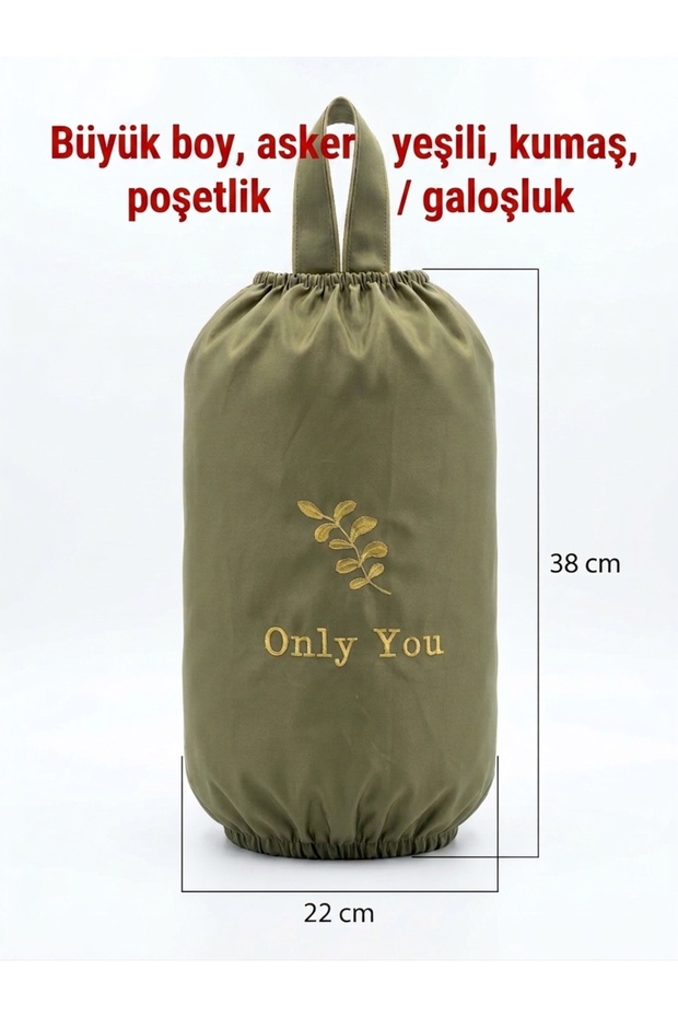 Large Size Bag Holder or Shoe Cover Holder Army Green Color Fabric Bag Organizer Storage Bag 22X38 cm