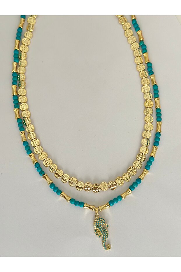 Double Necklace Set Summer Trend Necklace Set with Sea Horse Charm