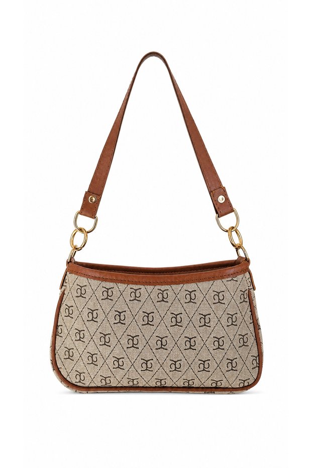 Women's Monogram Patterned Long Strap Hand, Arm and Cross Shoulder Bag