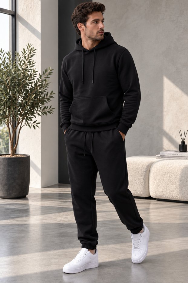 Men's Hooded 3 Thread Tracksuit Set