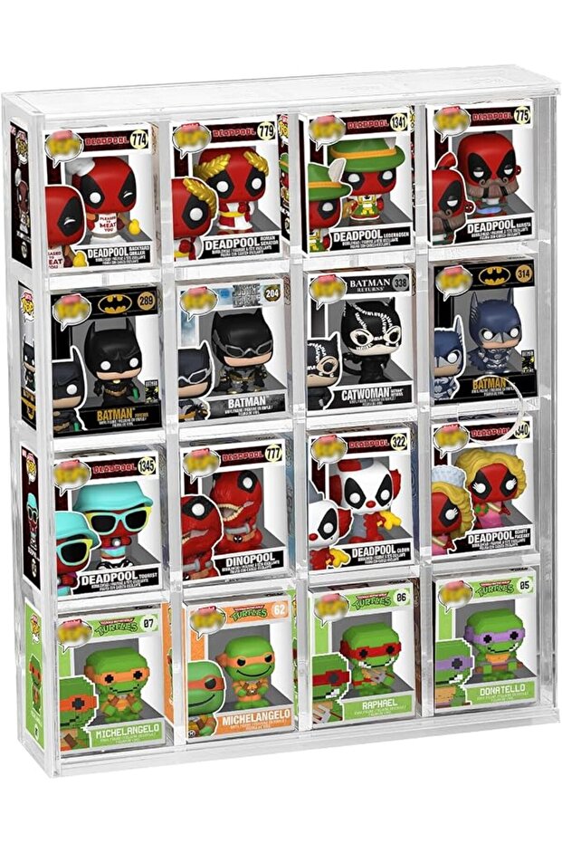 علبة عرض أكريليك لـ Funko Bitty Pop، ذات 4 طبقات، شفافة، قابلة للتعليق على الحائط أو للاستخدام على سطح المكتب، مقاومة للغبار، صغيرة الحجم.