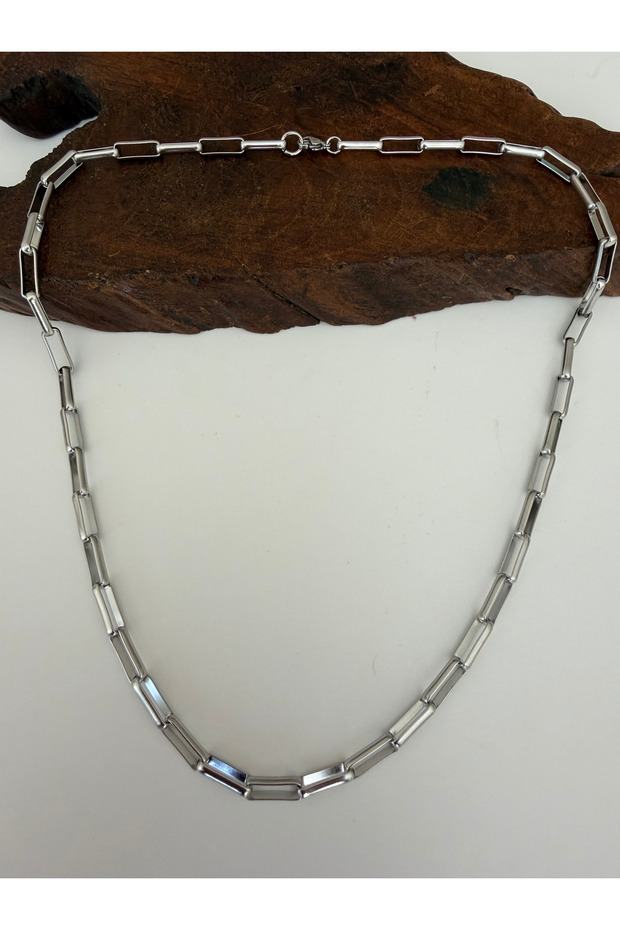 Top Segment Casual Thick Paperclip Steel Chain Necklace 55 cm Paperclip Chain Necklace Men's Steel Chain Necklace