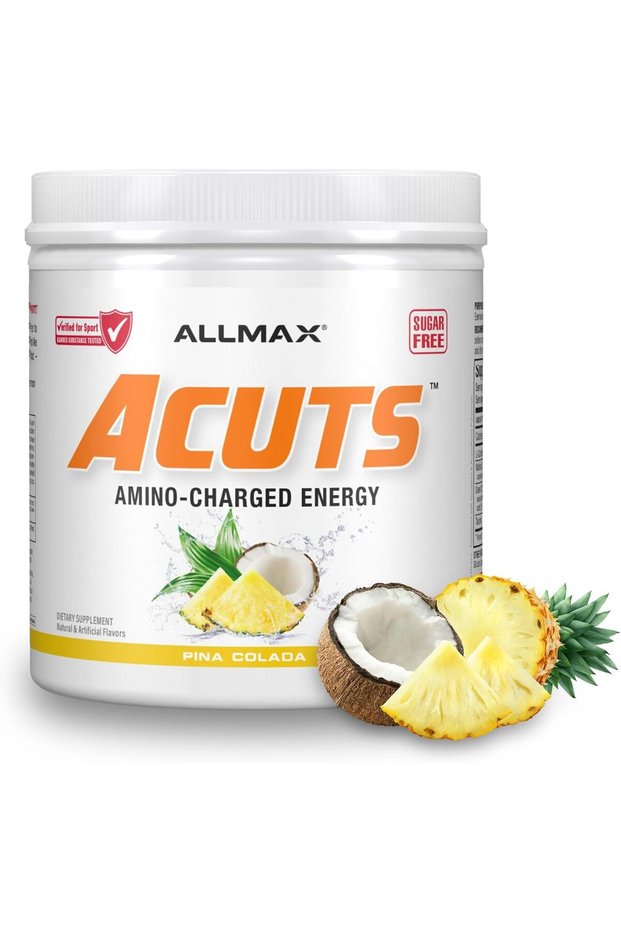 Nutrition A:CUTS Amino-Charged Energy Drink, Pina Colada - 210 g - with Caffeine, Green Coffee Extract, L-Carnitine & 2000 mg of Taurine - Sugar & Gluten Free - 30 Servings