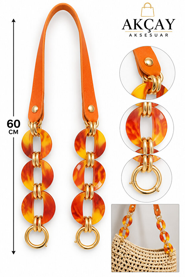 Knitted Faux Leather Acrylic Handle Luxury