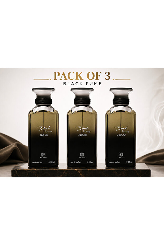 Black Fume Eau de Parfum for Unisex – Pack of 3 × 100ml