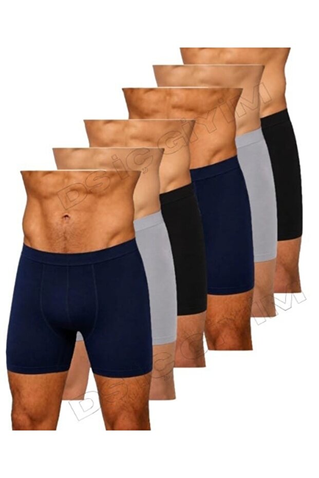 321, 322, 323, Men's Bamboo Lycra Black, Gray, Navy Blue, Boxer 6 Pieces