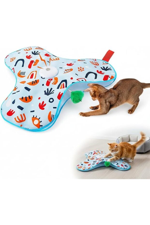 Interactive Cat Toy, Automatic Cat Toys for Indoor Cats, Moving Hidden Feather Wand, Motion Sensor Capture, m