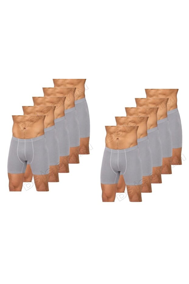 322 Men's Bamboo Lycra Gray Boxer Shorts 10 Pieces