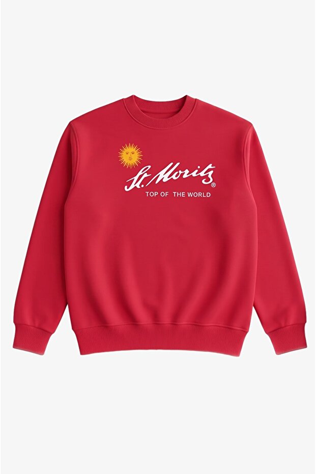 Red St Moritz Printed Sweatshirt